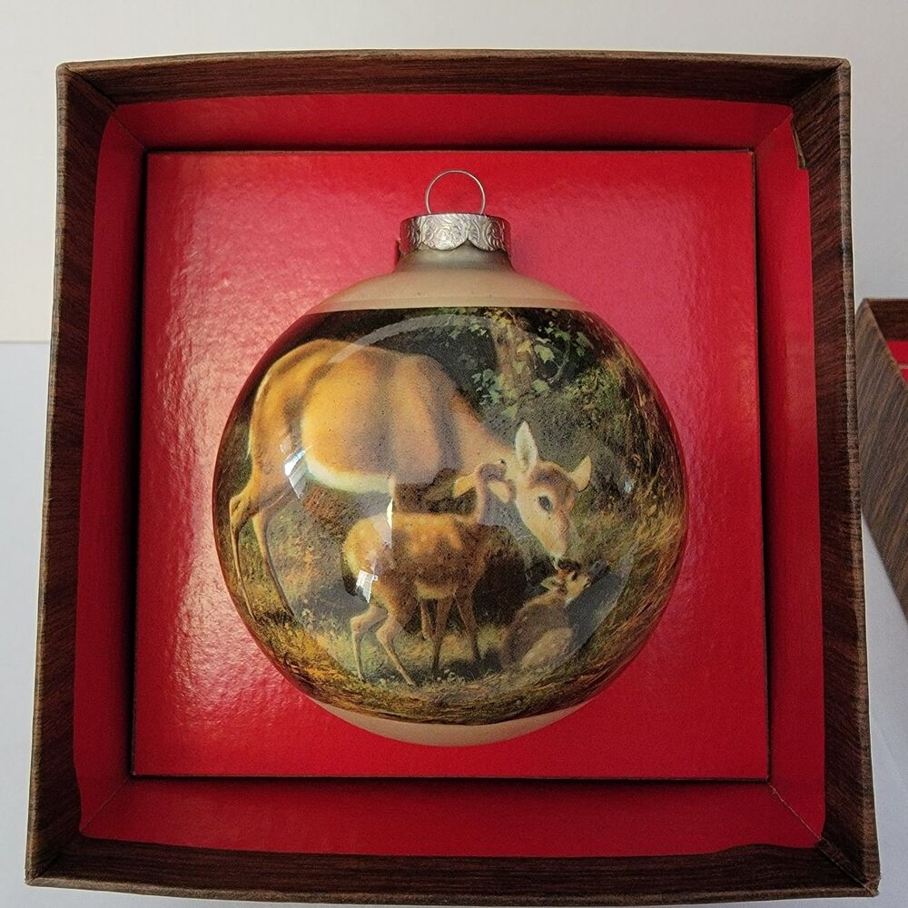 Vesta Christmas Collection "Doe And Fawn" Ornament First Edition Limited Boxed